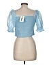 Joy Joy 100% Viscose Blue Short Sleeve Top Size M - photo 2