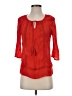 Unique Spectrum Red 3/4 Sleeve Blouse Size S - photo 1