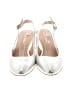 Stuart Weitzman 100% Leather Metallic Silver Heels Size 8 - photo 2