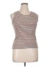 Marled Essentials Stripes Brown Sleeveless T-Shirt Size XL - photo 1