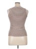 Marled Essentials Stripes Brown Sleeveless T-Shirt Size XL - photo 2