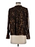 Joh 100% Polyester Animal Print Brown Long Sleeve Blouse Size S - photo 1