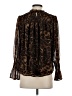Joh 100% Polyester Animal Print Brown Long Sleeve Blouse Size S - photo 2
