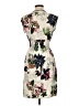 Unbranded 100% Polyester Tropical Ivory Cocktail Dress Size L - photo 2