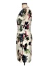 Unbranded 100% Polyester Tropical Ivory Cocktail Dress Size L - photo 5