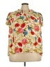 Rose + Olive 100% Polyester Floral Ivory Short Sleeve Blouse Size 3X - photo 1