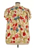 Rose + Olive 100% Polyester Floral Ivory Short Sleeve Blouse Size 3X - photo 2