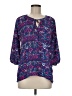 Signature Studio 100% Polyester Purple 3/4 Sleeve Blouse Size M - photo 1