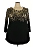 JM Collection 100% Rayon Black 3/4 Sleeve Top Size 3X - photo 1