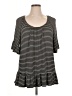 Avenue Black Short Sleeve Top Size 14 Plus - photo 1
