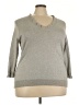 Chaps Gray 3/4 Sleeve Top Size 3X - photo 1