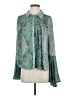 Free People 100% Polyester Teal Long Sleeve Blouse Size M - photo 1