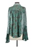 Free People 100% Polyester Teal Long Sleeve Blouse Size M - photo 2