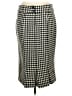 H&M 100% Polyester Houndstooth Black Formal Skirt Size 8 - photo 2