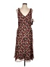 Karin Stevens 100% Polyester Print Brown Casual Dress Size 10 - photo 1