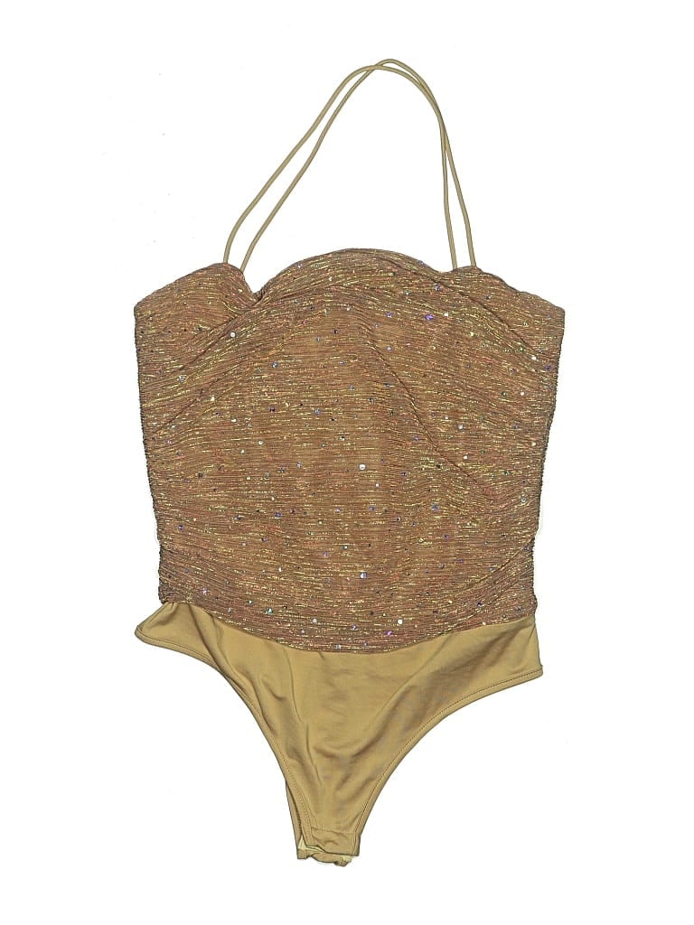 Pre-owned More To Come Bodysuit In Gold
