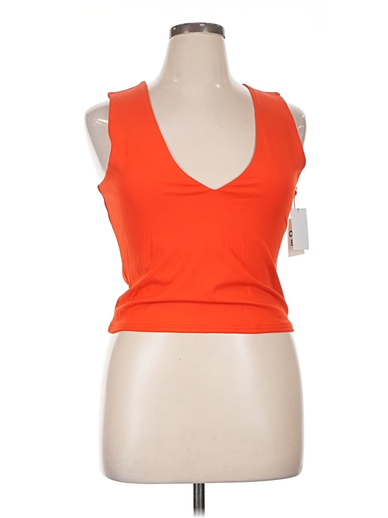Open Edit Tank Top Orange Plunge Neckline Tops