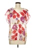 CAbi 100% Polyester Pink Short Sleeve Blouse Size M - photo 1
