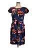 Moulinette Soeurs 100% Polyester Print Blue Casual Dress Size 12 - photo 1
