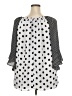 Cato 100% Polyester Polka Dots White 3/4 Sleeve Blouse Size 18 - 20 - photo 2