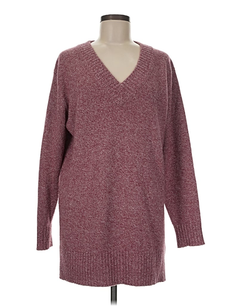 Pre-owned Athleta Wool Pullover Sweater In Burgundy