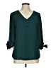 Fortune + Ivy 100% Polyester Teal 3/4 Sleeve Blouse Size M - photo 1