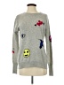 Aqua 100% Cashmere Graphic Gray Cashmere Pullover Sweater Size XS - photo 1