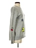Aqua 100% Cashmere Graphic Gray Cashmere Pullover Sweater Size XS - photo 4