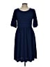 Gilli Solid Blue Casual Dress Size L - photo 1