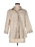 Chico's Metallic Tan 3/4 Sleeve Button-Down Shirt Size M (estimated) - photo 1