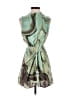 ASOS 100% Polyester Print Green Cocktail Dress Size 4 - photo 1