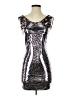 Planet Gold Metallic Silver Black Cocktail Dress Size S - photo 1