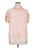 Per Se 100% Rayon Hearts Pink Short Sleeve Blouse Size 1X - photo 1