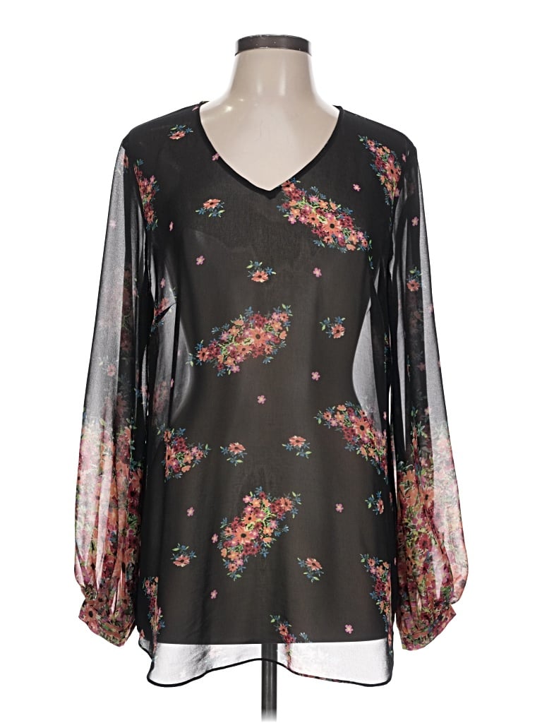 Pre-owned Cabi Long Sleeve Blouse In Black
