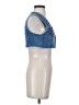 Love Tree Blue Sleeveless Button-Down Shirt Size S - photo 4