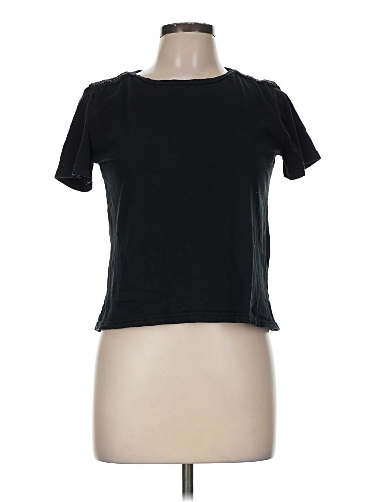 Pre-owned Zara Short Sleeve T-shirt In Black
