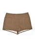 Max Mara 100% Cotton Chevron-herringbone Brown Shorts Size 8 - photo 1