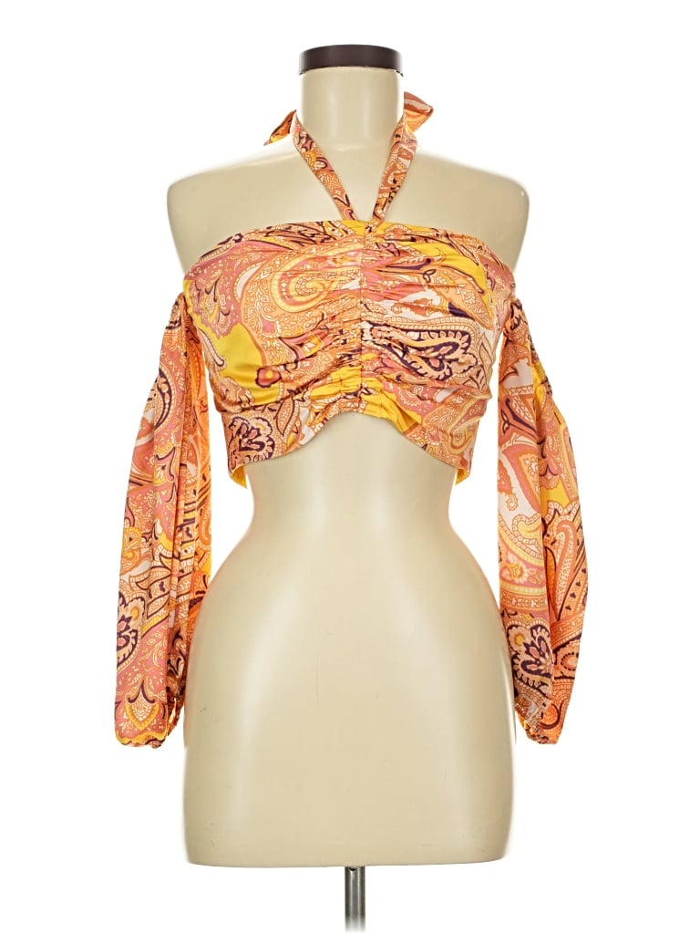 Pre-owned Guess By Marciano 3/4 Sleeve Blouse In Yellow
