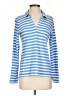 Talbots 100% Cotton Stripes Blue Long Sleeve Blouse Size S - photo 1