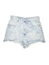 Zara 100% Cotton Paisley Blue Denim Shorts Size 4 - photo 1