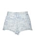 Zara 100% Cotton Paisley Blue Denim Shorts Size 4 - photo 2