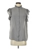 Calvin Klein 100% Polyester Gray Short Sleeve Blouse Size XS (estimated) - photo 1