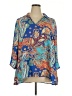Investments 100% Polyester Blue Long Sleeve Blouse Size 2X - photo 1