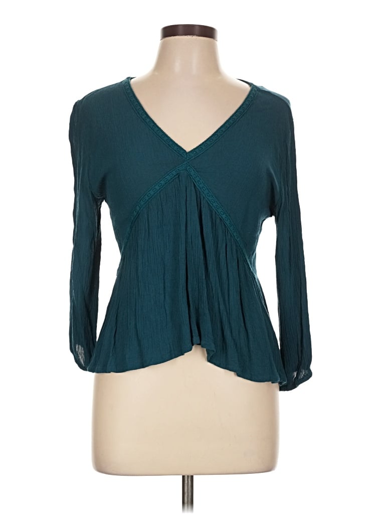 Pre-owned Sim & Sam 3/4 Sleeve T-shirt In Teal