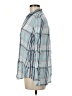 Grayson 100% Linen Plaid Blue Long Sleeve Blouse Size Med (3) - photo 5