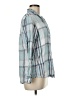 Grayson 100% Linen Plaid Blue Long Sleeve Blouse Size Med (3) - photo 4