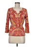 Talbots Paisley Orange Cardigan Size Med Petite - photo 1
