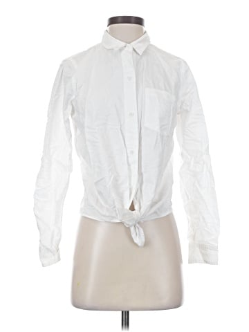 Madewell White Tie-Front Shirt (view 1)