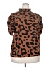 Shein Curve Animal Print Brown Short Sleeve Blouse Size 2X - photo 1