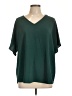 Entro 100% Polyester Green Short Sleeve Blouse Size L - photo 1